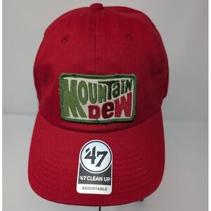 Custom 47 Brand Red Mountain Dew Dad Hat Adjustable Strapback